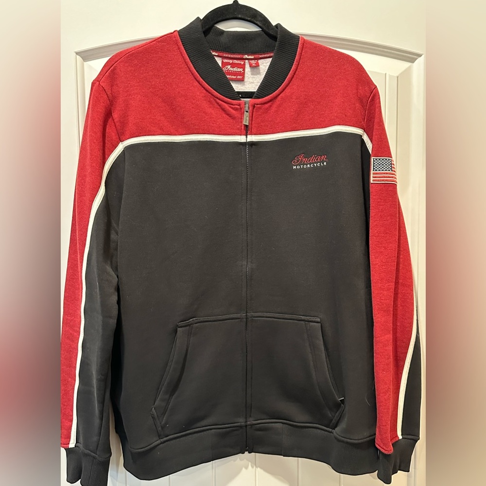 WOMEN’S INDIAN MOTORCYCLE BRAND FULL ZIP SWEATSHIRT JACKET. SIZE X-LARGE.